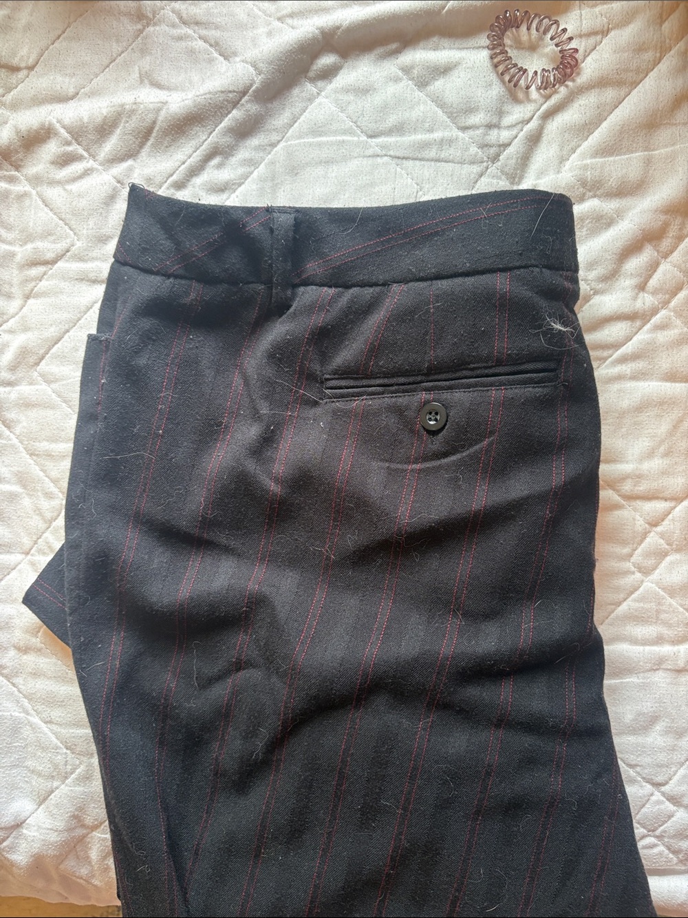 Encore Jeans Black Pants with Subtle Red Stitching - Picture 5 of 5